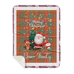 Personalized Gift Tartan Plaid Blanket Clan Bruce Ancient With Funny Santa Snowman Reindeer Merry Christmas Gift Sherpa Blanket, blue plaid sherpa blanket,blue tartan sherpa blanket,Buchan,buffalo plaid sherpa blanket,christmas sherpa blanket,Christmas Throw Blanket