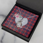 Rising Phoenix Necklace - Valentine Necklace Clan Galloway Red Tartan Gift for Girlfriend, Gift for My Wife Rising Phoenix Necklace