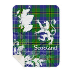 Sherpa Blanket - Tartan Blanket Thistle and Lion Scottish Clan Turnbull Hunting Plaid Blanket, plaid sherpa blanket queen,purple sherpa blanket,queen sherpa blanket,queen size sherpa blanket,red sherpa blanket,scottish tartan blankets,sherpa blanket,sherpa christmas blanket