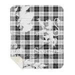 Sherpa Blanket - Tartan Blanket Thistle and Lion Scottish Clan Erskine Black and White Plaid Blanket, plaid sherpa blanket queen,purple sherpa blanket,queen sherpa blanket,queen size sherpa blanket,red sherpa blanket,scottish tartan blankets,sherpa blanket,sherpa christmas blanket