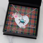 Sea Turtle Necklace Gift for My Beautiful Girlfriend Valentines Necklace Clan MacPherson Ancient Tartan Blue Turtle Necklace