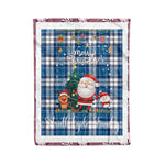 Personalized Gift Tartan Plaid Blanket Clan Strathclyde With Funny Santa Snowman Reindeer Merry Christmas Fleece Blanket, Home Living Room, Plaid Blanket, Tartan Blanket, Scottish Blanket, Buffalo fleece blanket, Christmas Blanket