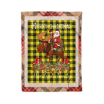 Personalized Gift Plaid Tartan Blanket Clan MacLeod of Lewis Modern With Moose Lover Xmas Gift Santa Riding Christmas Fleece Blanket