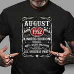 69th Birthday Decorations August 1952 Men Women 69 Yrs Old Birthday Shirt - Scotstee Shop