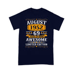 69th Birthday Retro August 1952 Decorations 69 Years Old Birthday Shirt - Scotstee Shop