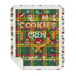 Personalized Gift Tartan Plaid Blanket Clan MacMillan Ancient With Christmas Cookie Baking Crew Christmas Gift Sherpa Blanket, tartan sherpa blanket,buffalo plaid sherpa blanket,christmas sherpa blanket,Christmas Throw Blanket,green plaid sherpa blanket,green sherpa blanket