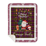 Personalized Gift Tartan Plaid Blanket Clan Carnegie Modern With Funny Santa Snowman Reindeer Merry Christmas Gift Sherpa Blanket, blue plaid sherpa blanket,blue tartan sherpa blanket,Buchan,buffalo plaid sherpa blanket,christmas sherpa blanket,Christmas Throw Blanket