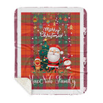 Personalized Gift Tartan Plaid Blanket Clan MacNab Ancient With Funny Santa Snowman Reindeer Merry Christmas Gift Sherpa Blanket, blue plaid sherpa blanket,blue tartan sherpa blanket,Buchan,buffalo plaid sherpa blanket,christmas sherpa blanket,Christmas Throw Blanket