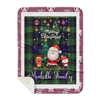 Personalized Gift Tartan Plaid Blanket Clan Monteith Modern With Funny Santa Snowman Reindeer Merry Christmas Gift Sherpa Blanket, blue plaid sherpa blanket,blue tartan sherpa blanket,Buchan,buffalo plaid sherpa blanket,christmas sherpa blanket,Christmas Throw Blanket