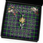 To My Beautiful Soulmate Sunflower Necklace In Your Eyes I Have Found My Home Clan Swinton Tartan Jewelry For Girlfriend, Tartan Sunflower Pendant Necklace, Scottish Tartan Jewelry, valentine necklace, necklace girlfriend, necklace for wife, cute necklaces for girlfriend, jewelry for girlfriend, to my soulmate necklace, to my future wife necklace