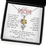 To My Mom Necklace To A Woman Of Wisdom Gift For Mom From Son Sunflower Pendant Necklace