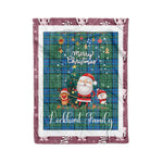 Personalized Gift Tartan Plaid Blanket Clan Lockhart With Funny Santa Snowman Reindeer Merry Christmas Fleece Blanket, Home Living Room, Plaid Blanket, Tartan Blanket, Scottish Blanket, Buffalo fleece blanket, Christmas Blanket