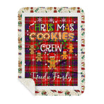 Personalized Gift Tartan Plaid Blanket Clan Tweedie Red With Christmas Cookie Baking Crew Christmas Gift Sherpa Blanket, tartan sherpa blanket,buffalo plaid sherpa blanket,christmas sherpa blanket,Christmas Throw Blanket,green plaid sherpa blanket,green sherpa blanket