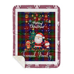 Personalized Gift Tartan Plaid Blanket Clan Tennant With Funny Santa Snowman Reindeer Merry Christmas Gift Sherpa Blanket, blue plaid sherpa blanket,blue tartan sherpa blanket,Buchan,buffalo plaid sherpa blanket,christmas sherpa blanket,Christmas Throw Blanket