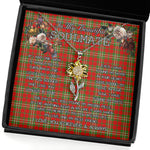 To My Beautiful Soulmate Sunflower Necklace In Your Eyes I Have Found My Home Clan Langlands Tartan Jewelry For Girlfriend, Tartan Sunflower Pendant Necklace, Scottish Tartan Jewelry, valentine necklace, necklace girlfriend, necklace for wife, cute necklaces for girlfriend, jewelry for girlfriend, to my soulmate necklace, to my future wife necklace