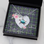 Sea Turtle Necklace Gift for My Beautiful Girlfriend Valentines Necklace Clan Campbell Argyll Modern Tartan Blue Turtle Necklace