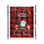 Personalized Gift Tartan Plaid Blanket Clan Ewing With Funny Santa Snowman Reindeer Merry Christmas Fleece Blanket, Home Living Room, Plaid Blanket, Tartan Blanket, Scottish Blanket, Buffalo fleece blanket, Christmas Blanket