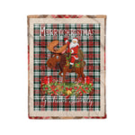 Personalized Gift Plaid Tartan Blanket Clan Graham With Moose Lover Xmas Gift Santa Riding Christmas Fleece Blanket