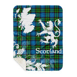 Sherpa Blanket - Tartan Blanket Thistle and Lion Scottish Clan Fletcher Ancient Plaid Blanket, plaid sherpa blanket queen,purple sherpa blanket,queen sherpa blanket,queen size sherpa blanket,red sherpa blanket,scottish tartan blankets,sherpa blanket,sherpa christmas blanket