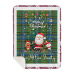 Personalized Gift Tartan Plaid Blanket Clan MacMillan Hunting Ancient With Funny Santa Snowman Reindeer Merry Christmas Gift Sherpa Blanket, blue plaid sherpa blanket,blue tartan sherpa blanket,Buchan,buffalo plaid sherpa blanket,christmas sherpa blanket,Christmas Throw Blanket