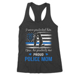 Thin Blue Line American Flag Proud Police Mom Women's Tank Top - Scotstee Shop