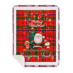 Personalized Gift Tartan Plaid Blanket Clan Monypenny With Funny Santa Snowman Reindeer Merry Christmas Gift Sherpa Blanket, blue plaid sherpa blanket,blue tartan sherpa blanket,Buchan,buffalo plaid sherpa blanket,christmas sherpa blanket,Christmas Throw Blanket
