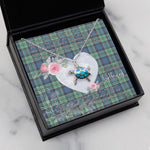 Sea Turtle Necklace Gift for My Beautiful Girlfriend Valentines Necklace Clan Leslie Hunting Tartan Blue Turtle Necklace