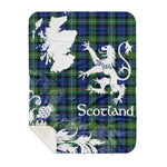 Sherpa Blanket - Tartan Blanket Thistle and Lion Scottish Clan Campbell Argyll Ancient Plaid Blanket, plaid sherpa blanket queen,purple sherpa blanket,queen sherpa blanket,queen size sherpa blanket,red sherpa blanket,scottish tartan blankets,sherpa blanket,sherpa christmas blanket