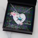 Sea Turtle Necklace Gift for My Beautiful Girlfriend Valentines Necklace Clan Davidson Tartan Blue Turtle Necklace