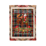 Personalized Gift Plaid Tartan Blanket Clan Fulton With Moose Lover Xmas Gift Santa Riding Christmas Fleece Blanket