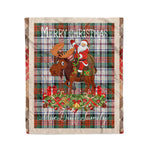 Personalized Gift Plaid Tartan Blanket Clan MacDuff Dress Ancient With Moose Lover Xmas Gift Santa Riding Christmas Fleece Blanket