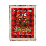 Personalized Gift Plaid Tartan Blanket Clan MacIntyre Modern With Moose Lover Xmas Gift Santa Riding Christmas Fleece Blanket