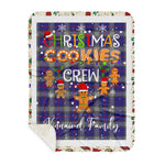 Personalized Gift Tartan Plaid Blanket Clan Kinnaird With Christmas Cookie Baking Crew Christmas Gift Sherpa Blanket, tartan sherpa blanket,buffalo plaid sherpa blanket,christmas sherpa blanket,Christmas Throw Blanket,green plaid sherpa blanket,green sherpa blanket