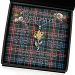 To My Beautiful Soulmate Sunflower Necklace In Your Eyes I Have Found My Home Clan Comyn Tartan Jewelry For Girlfriend, Tartan Sunflower Pendant Necklace, Scottish Tartan Jewelry, valentine necklace, necklace girlfriend, necklace for wife, cute necklaces for girlfriend, jewelry for girlfriend, to my soulmate necklace, to my future wife necklace