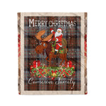 Personalized Gift Plaid Tartan Blanket Clan Cameron Of Erracht Weathered With Moose Lover Xmas Gift Santa Riding Christmas Fleece Blanket
