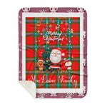 Personalized Gift Tartan Plaid Blanket Clan MacLaine of Loch Buie With Funny Santa Snowman Reindeer Merry Christmas Gift Sherpa Blanket, blue plaid sherpa blanket,blue tartan sherpa blanket,Buchan,buffalo plaid sherpa blanket,christmas sherpa blanket,Christmas Throw Blanket