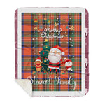 Personalized Gift Tartan Plaid Blanket Clan Stewart Royal Ancient With Funny Santa Snowman Reindeer Merry Christmas Gift Sherpa Blanket, blue plaid sherpa blanket,blue tartan sherpa blanket,Buchan,buffalo plaid sherpa blanket,christmas sherpa blanket,Christmas Throw Blanket