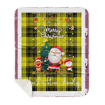 Personalized Gift Tartan Plaid Blanket Clan MacLachlan Yellow With Funny Santa Snowman Reindeer Merry Christmas Gift Sherpa Blanket, blue plaid sherpa blanket,blue tartan sherpa blanket,Buchan,buffalo plaid sherpa blanket,christmas sherpa blanket,Christmas Throw Blanket