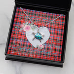 Sea Turtle Necklace Gift for My Beautiful Girlfriend Valentines Necklace Clan Preston Tartan Blue Turtle Necklace