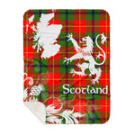 Sherpa Blanket - Tartan Blanket Thistle and Lion Scottish Clan Turnbull Plaid Blanket, plaid sherpa blanket queen,purple sherpa blanket,queen sherpa blanket,queen size sherpa blanket,red sherpa blanket,scottish tartan blankets,sherpa blanket,sherpa christmas blanket