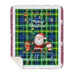 Personalized Gift Tartan Plaid Blanket Clan Campbell Of Breadalbane Ancient With Funny Santa Snowman Reindeer Merry Christmas Gift Sherpa Blanket, blue plaid sherpa blanket,blue tartan sherpa blanket,Buchan,buffalo plaid sherpa blanket,christmas sherpa blanket,Christmas Throw Blanket