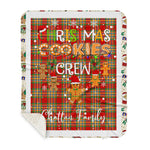 Personalized Gift Tartan Plaid Blanket Clan Chattan With Christmas Cookie Baking Crew Christmas Gift Sherpa Blanket, tartan sherpa blanket,buffalo plaid sherpa blanket,christmas sherpa blanket,Christmas Throw Blanket,green plaid sherpa blanket,green sherpa blanket