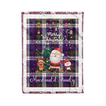 Personalized Gift Tartan Plaid Blanket Clan MacDonald Dress Modern With Funny Santa Snowman Reindeer Merry Christmas Fleece Blanket, Home Living Room, Plaid Blanket, Tartan Blanket, Scottish Blanket, Buffalo fleece blanket, Christmas Blanket-Recovered