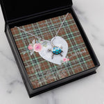 Sea Turtle Necklace Gift for My Beautiful Girlfriend Valentines Necklace Clan Thomson Hunting Modern Tartan Blue Turtle Necklace