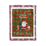Personalized Gift Tartan Plaid Blanket Clan Callander With Funny Santa Snowman Reindeer Merry Christmas Fleece Blanket, Home Living Room, Plaid Blanket, Tartan Blanket, Scottish Blanket, Buffalo fleece blanket, Christmas Blanket