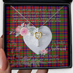 Gift For My Beautiful Girlfriend Necklace Valentine Necklace Clan Gow Tartan Cross Dancing Necklace Scottish Tartan Jewelry