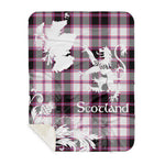 Sherpa Blanket - Tartan Blanket Thistle and Lion Scottish Clan MacPherson Hunting Modern Plaid Blanket, plaid sherpa blanket queen,purple sherpa blanket,queen sherpa blanket,queen size sherpa blanket,red sherpa blanket,scottish tartan blankets,sherpa blanket,sherpa christmas blanket