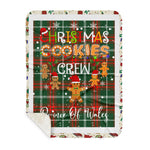 Personalized Gift Tartan Plaid Blanket Clan Prince Of Wales With Christmas Cookie Baking Crew Christmas Gift Sherpa Blanket, tartan sherpa blanket,buffalo plaid sherpa blanket,christmas sherpa blanket,Christmas Throw Blanket,green plaid sherpa blanket,green sherpa blanket
