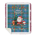 Personalized Gift Tartan Plaid Blanket Clan Agnew Ancient With Funny Santa Snowman Reindeer Merry Christmas Gift Sherpa Blanket, blue plaid sherpa blanket,blue tartan sherpa blanket,Buchan,buffalo plaid sherpa blanket,christmas sherpa blanket,Christmas Throw Blanket