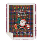 Personalized Gift Tartan Plaid Blanket Clan MacDuff Hunting Modern With Funny Santa Snowman Reindeer Merry Christmas Gift Sherpa Blanket, blue plaid sherpa blanket,blue tartan sherpa blanket,Buchan,buffalo plaid sherpa blanket,christmas sherpa blanket,Christmas Throw Blanket